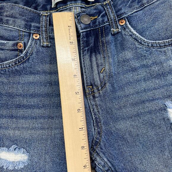 Levi’s 511 Slim Fit Kids Size 8 Distressed Denim Shorts Dark Adjustable - JL498 - Picture 8 of 9